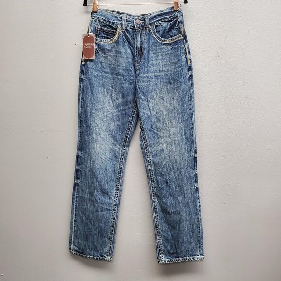 Cowboy Legend Jeans Womens Size 18 Blue Straight Leg Embroidered Pockets Western - Picture 2 of 15